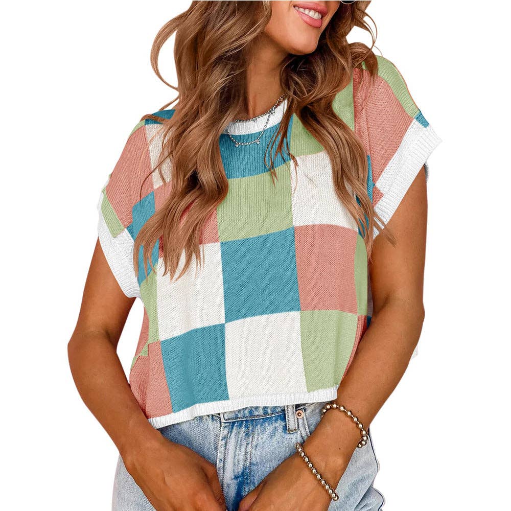 Checkered Spring Top