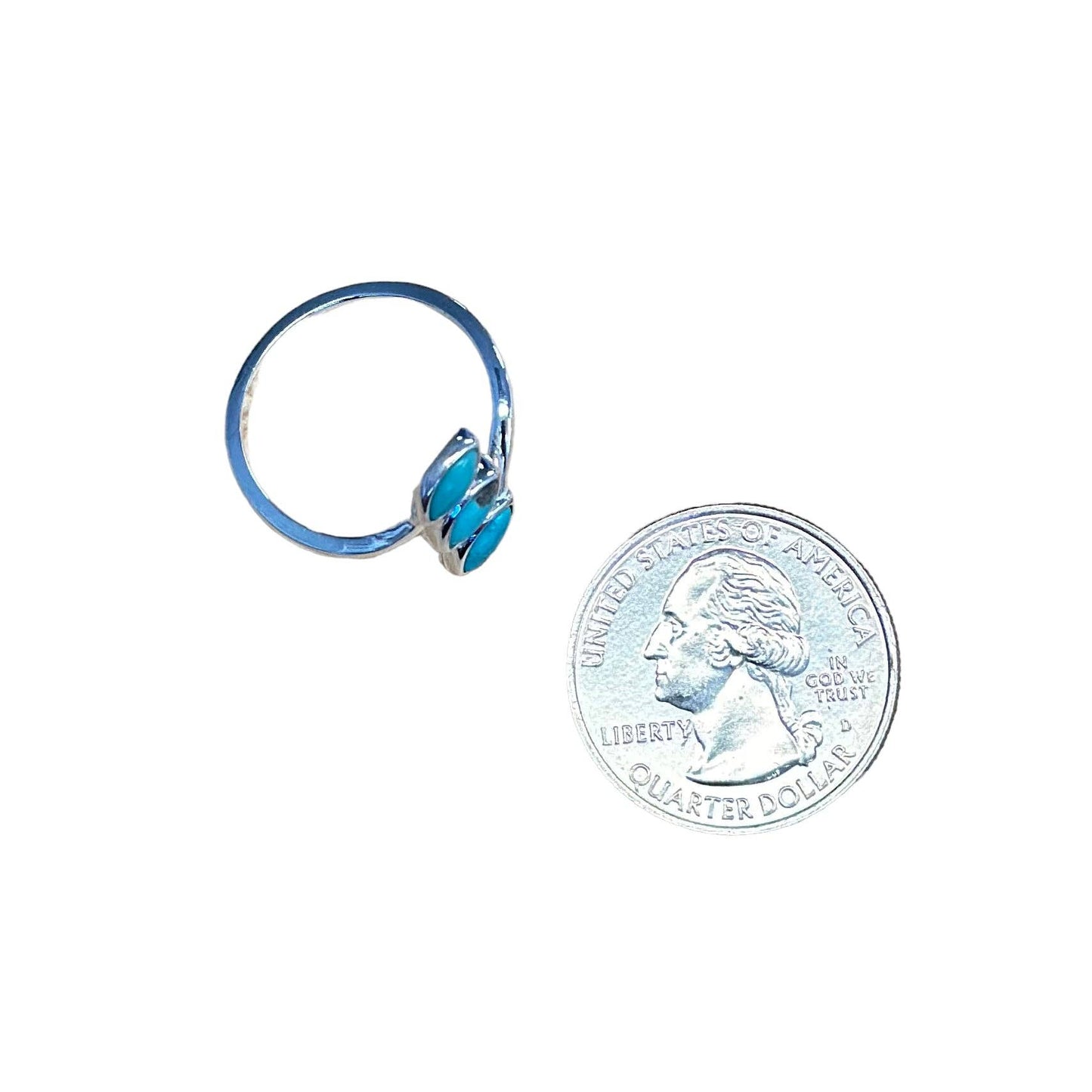 Sterling Silver 3-Stone Turquoise Ring