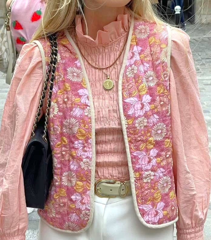Spring Floral Quilted Vest