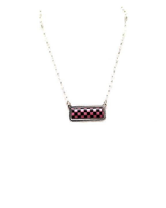 Checkered Bar Necklace