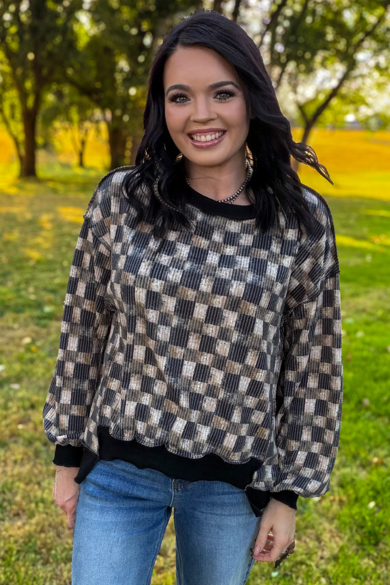 Dusty Check Top