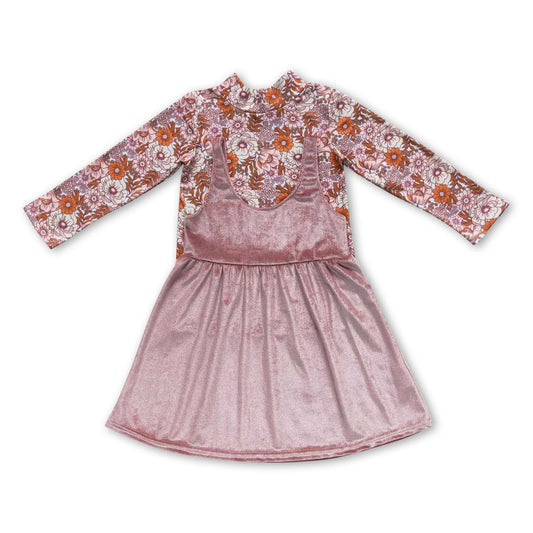 FLORAL VELVET DRESS SET