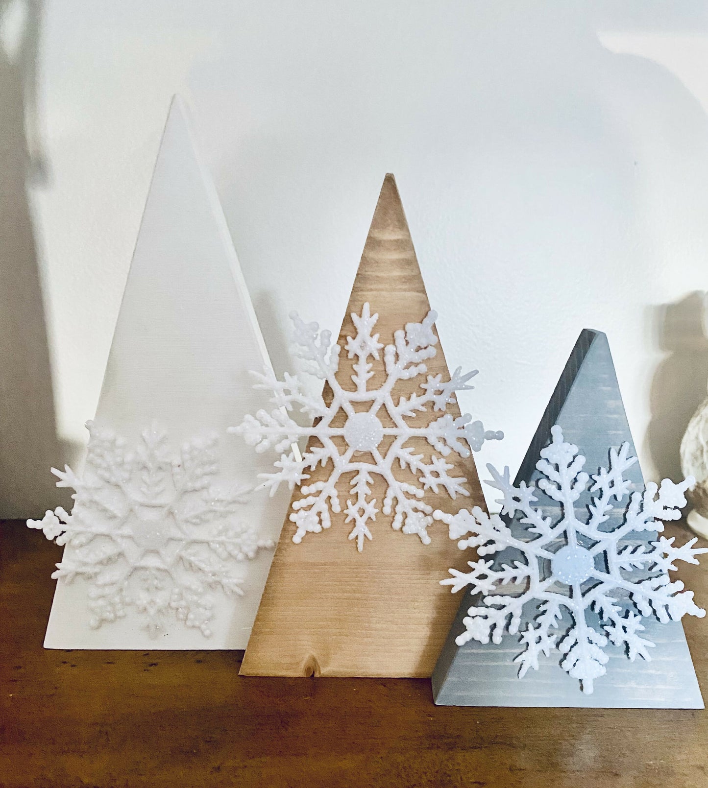 Wooden Tree Set: Snowflakes