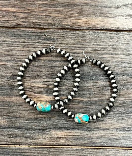 Turquoise Faux Navajo Hoops