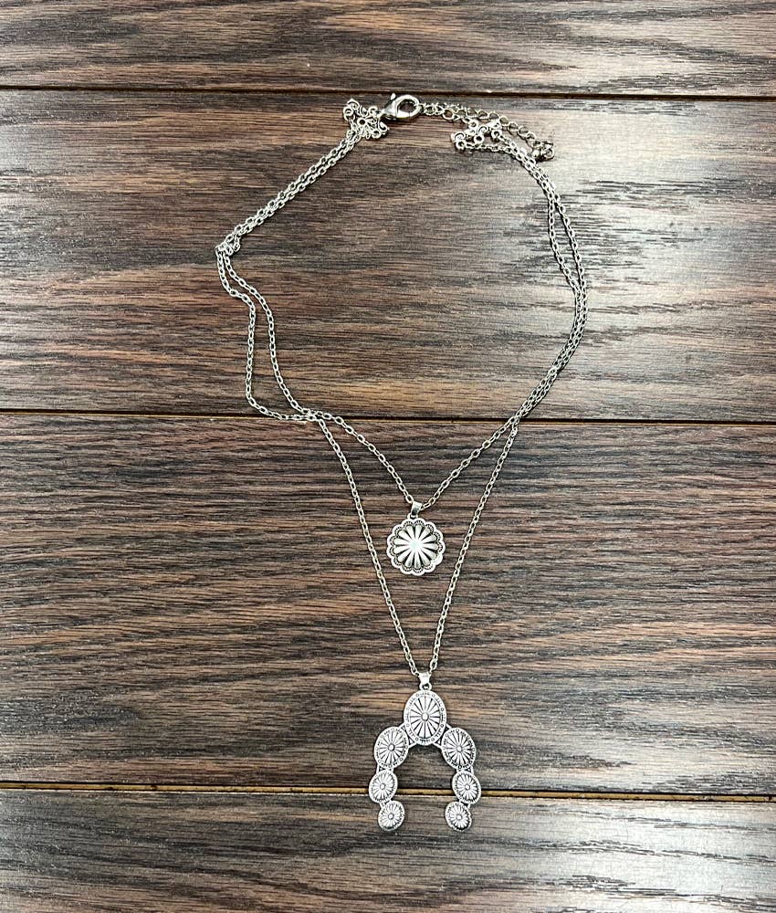 20" Concho Squash Blossom Necklace