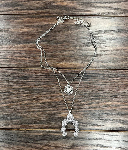 20" Concho Squash Blossom Necklace