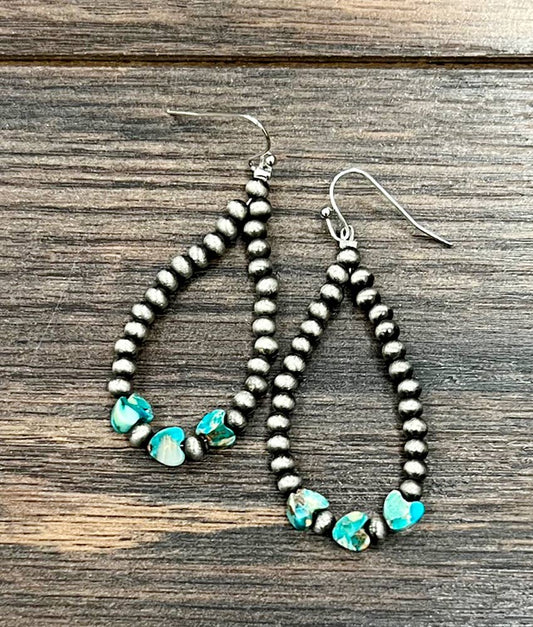 Turquoise Navajo Heart Earrings