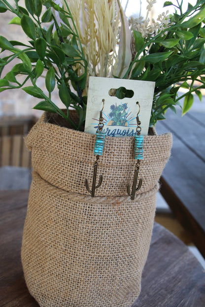 Rust Cactus Earring