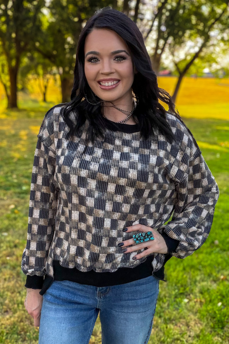 Dusty Check Top