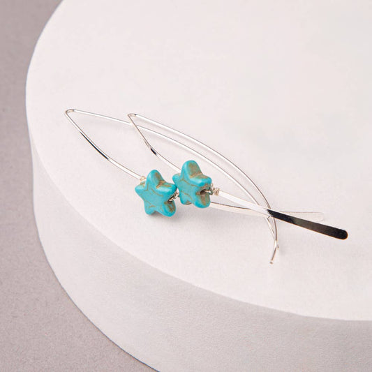 Angled Loop Turquoise Earrings