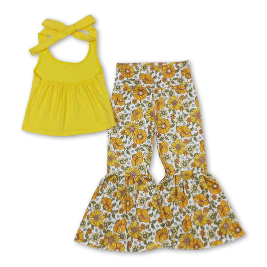 YELLOW FLORAL HALTER BELL SET
