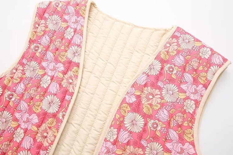 Spring Floral Quilted Vest