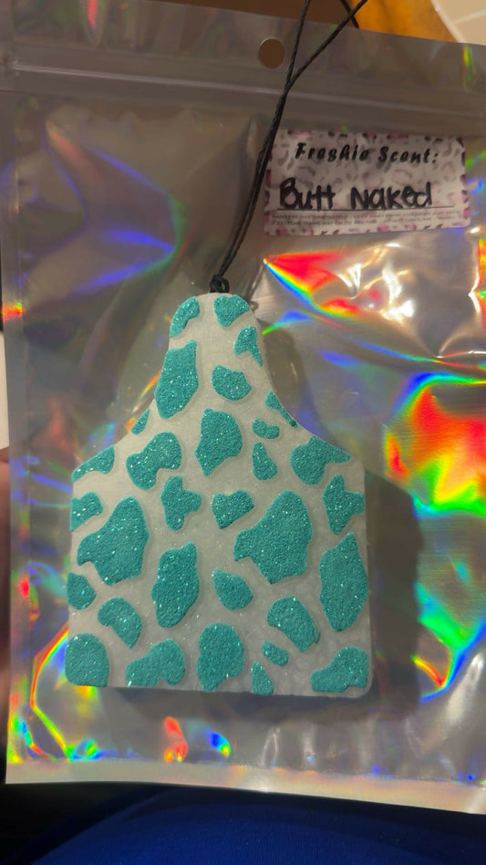 turquoise cow tag