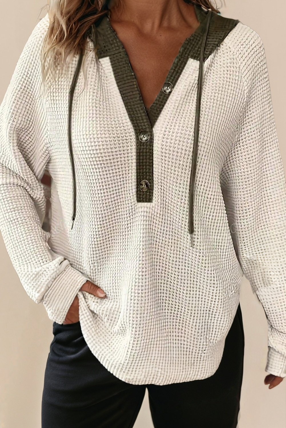 Ollive Waffle Hoodie