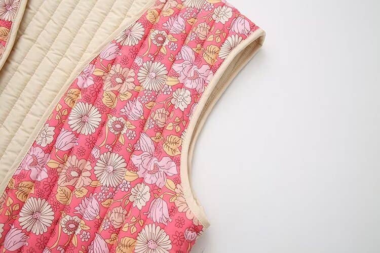 Spring Floral Quilted Vest