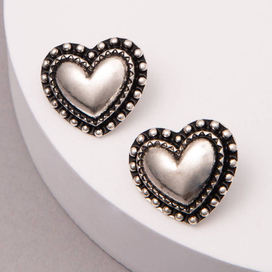 Western Bubble Heart Earrings
