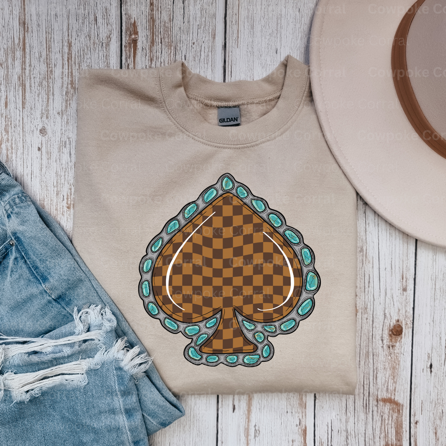Checkered Space Crew Neck
