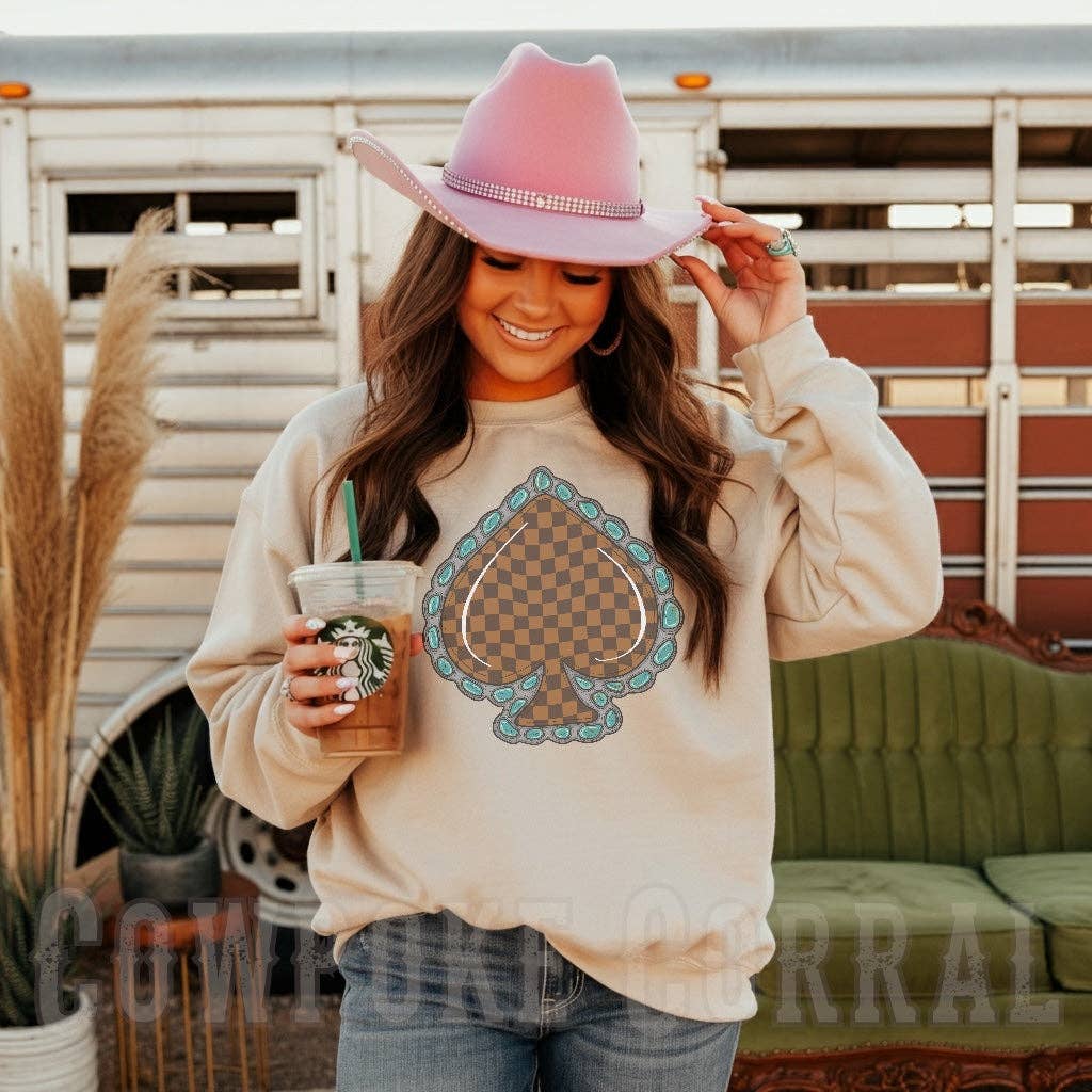 Checkered Space Crew Neck