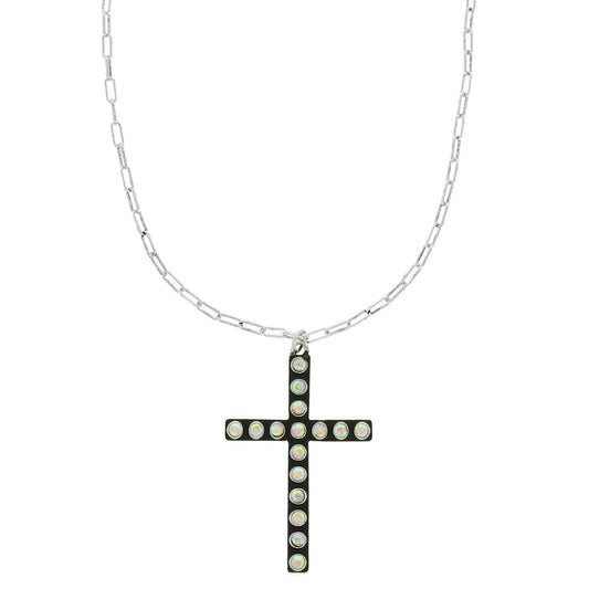 Bubble Cross Pendant Necklace