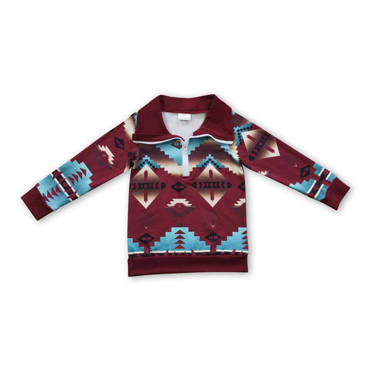 Brown Western Aztec Pullover