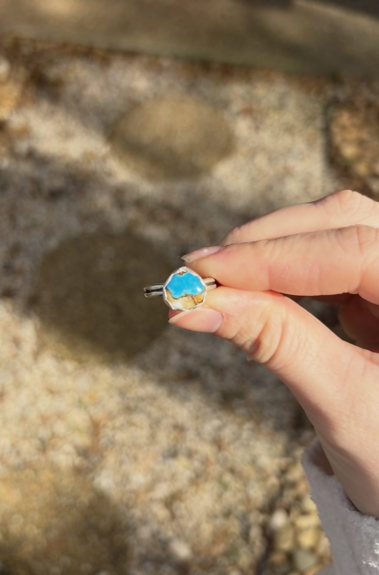 Spiny Oyster Turquoise with Copper Ring Size 6.5