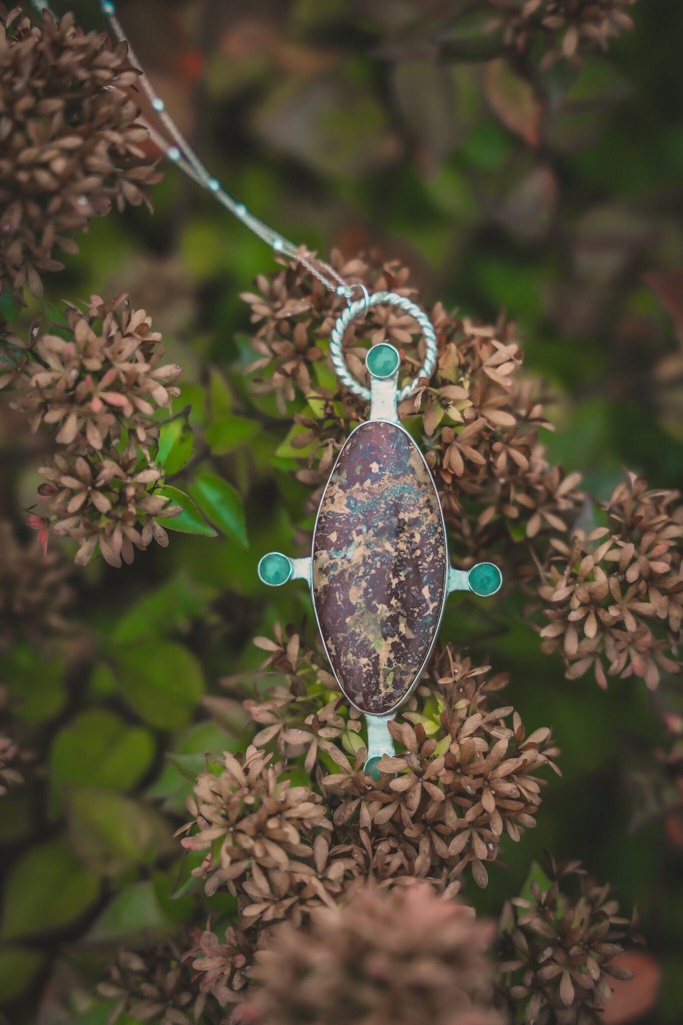 Aventurine & Maryland Basalt Cross Necklace