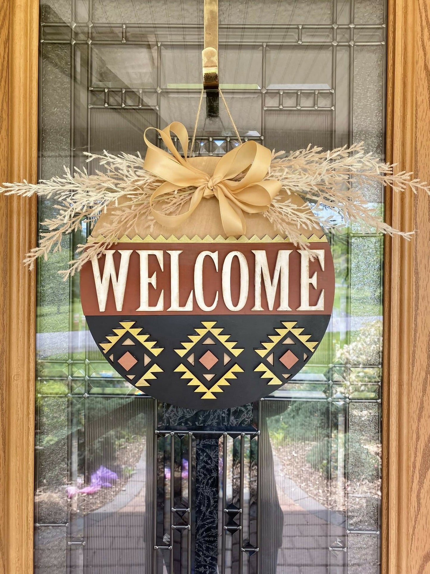 Welcome Western Wooden Door Sign 3D