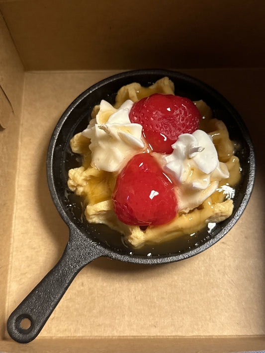 Strawberry Belgium Waffle Skillet Candle