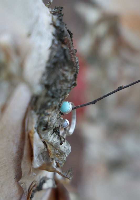 Kingman Turquoise & Opal Ring Size 9 Adjustable